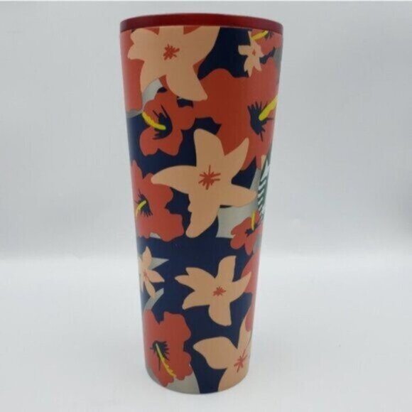 Starbucks Summer 2020 Red Hibiscus Tropical Stainless Steel Cold Cup Tum… - Picture 5 of 15